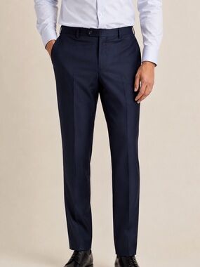 Santorelli Roma Loro Piana Navy Wool Dress Pants Size 40 Made Italy
